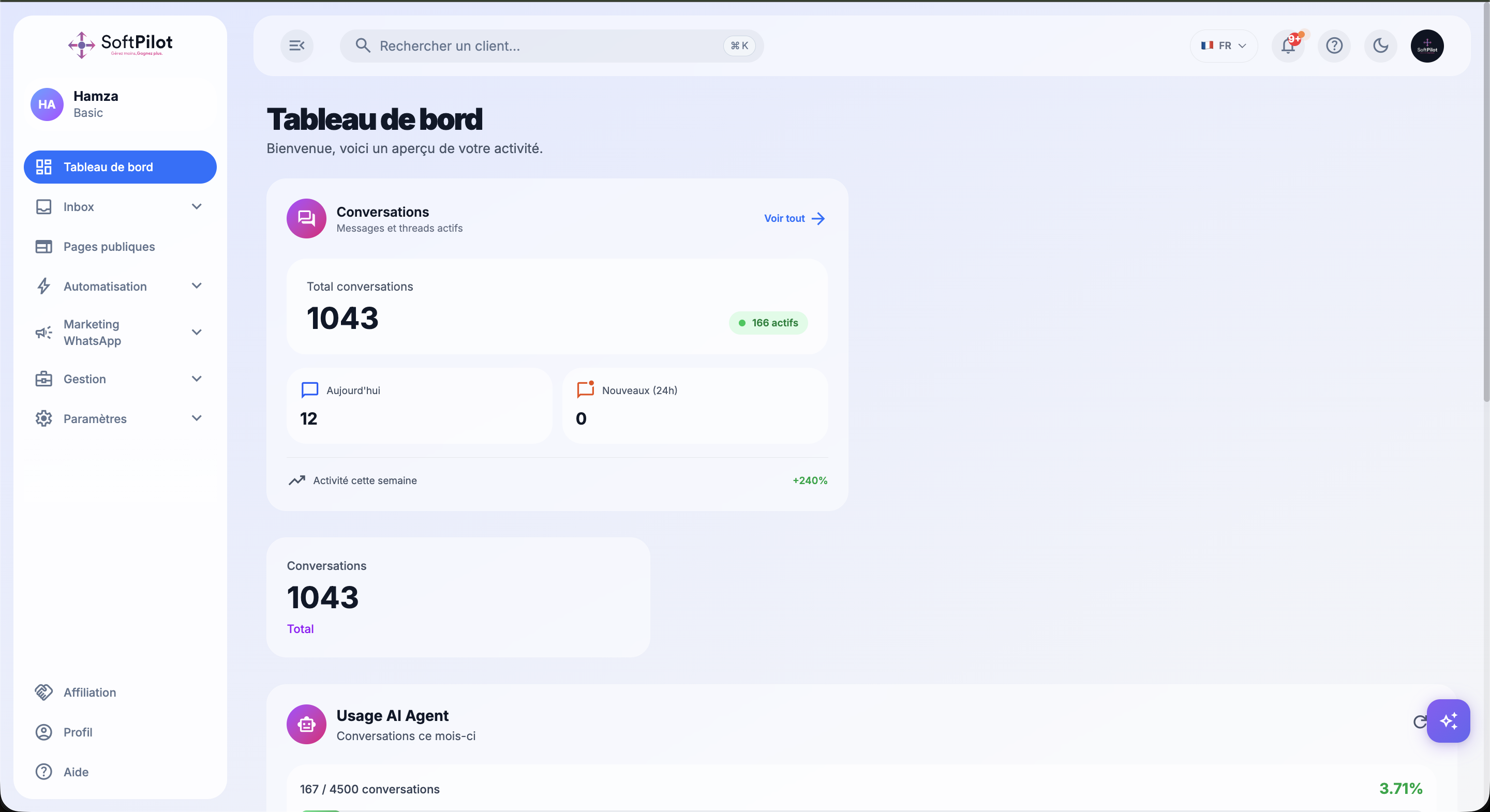 Original SoftPilot operational dashboard