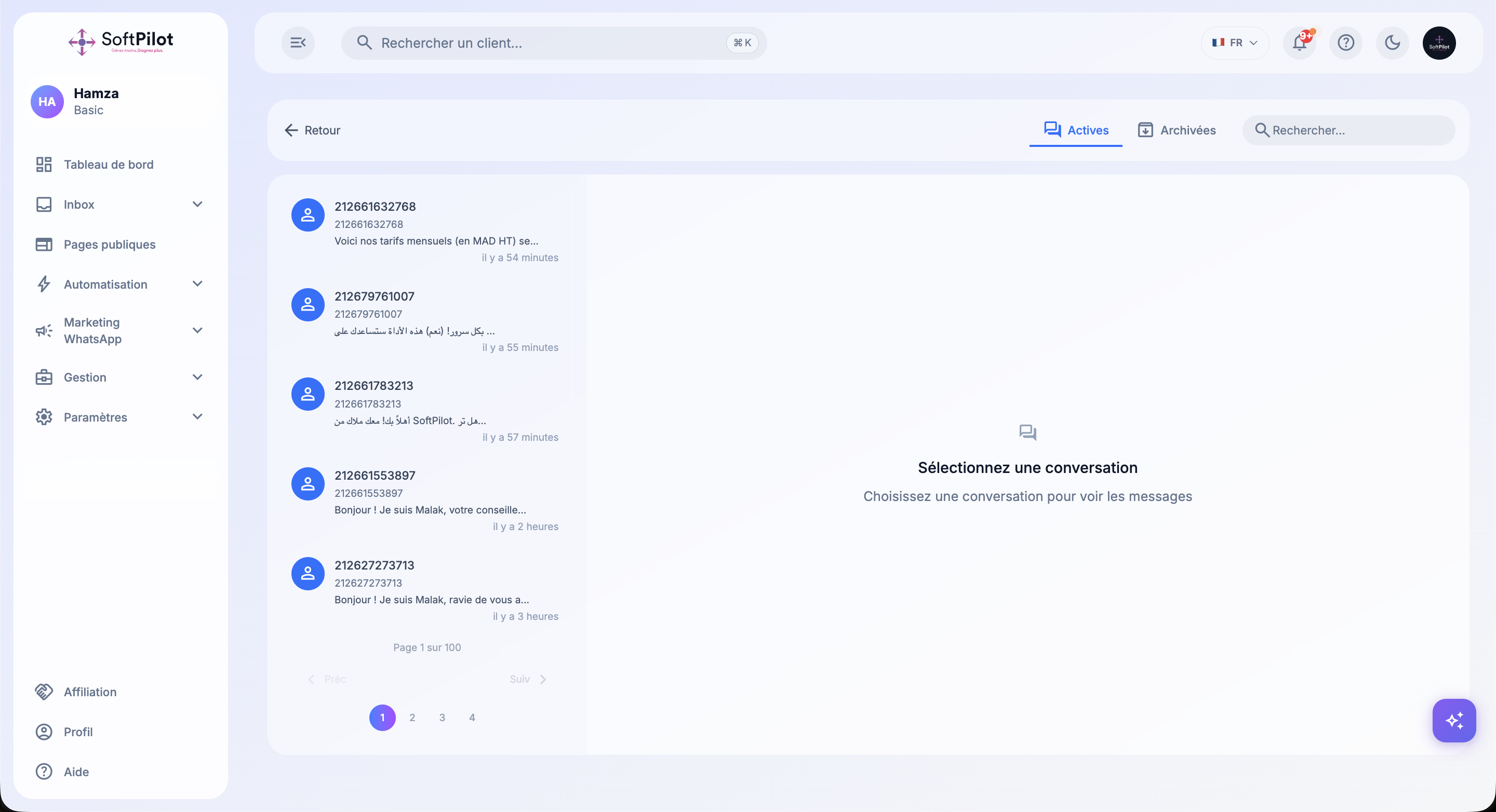 Original SoftPilot unified customer inbox