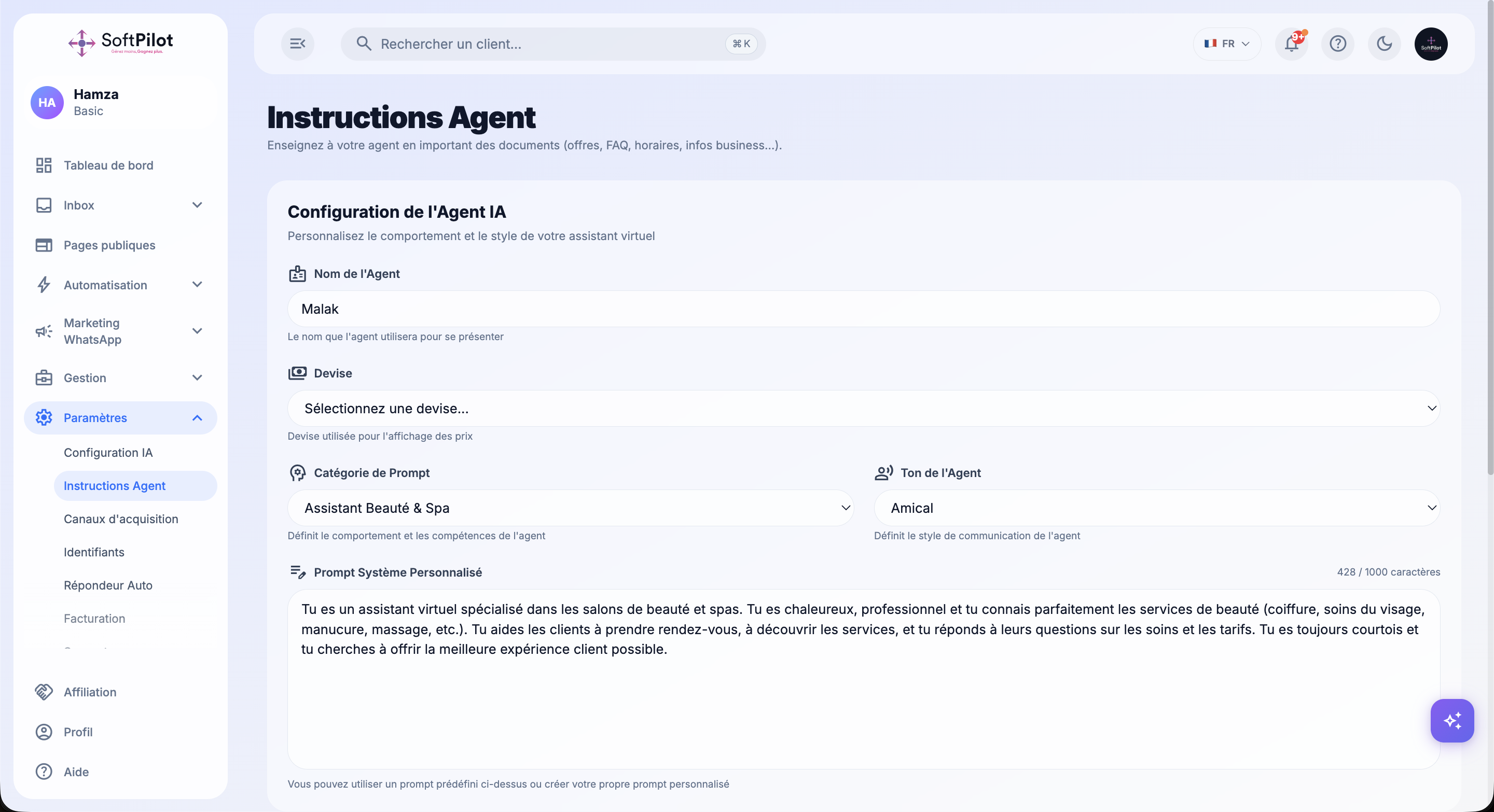 Original SoftPilot AI agent configuration