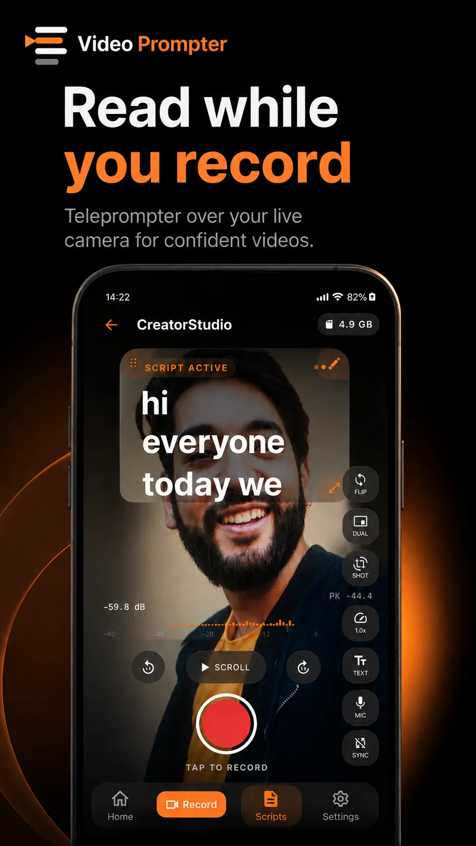 Video Prompter Max — القراءة والتسجيل